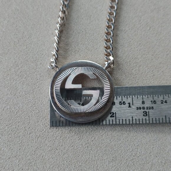 Gucci Interlocking G Logo .925 Sterling Silver Necklace - Picture 9 of 11
